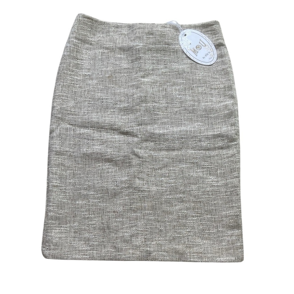Mou by Ella Lu NWT Cotton / Linen Beige Skirt Size Medium NEW